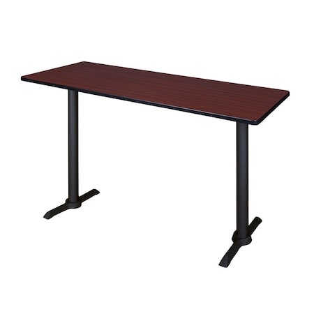 Cain Rectangle Cain Cafe Training Tables, 66 W, 24 L, 42 H, Wood, Metal Top, Mahogany MCTRCT6624MH